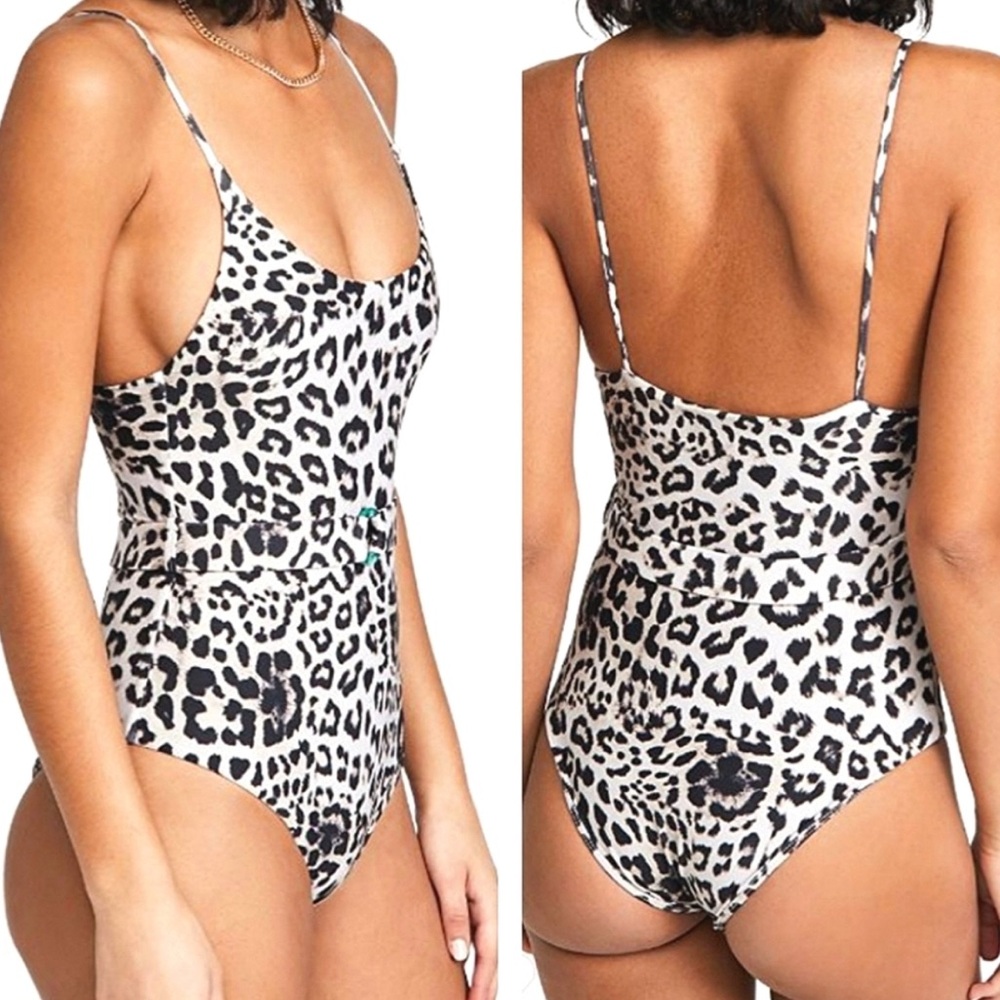 MIKOH Mila Leopard Print One Piece Swimsuit ~ NWT